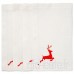 Izabela Peters Serviettes De Table Noël - Vintage Rouge Cerf dessiné  imprimé& Fait Main Au R-U - Blanc  Set of 6 - B00PHCGWM6
